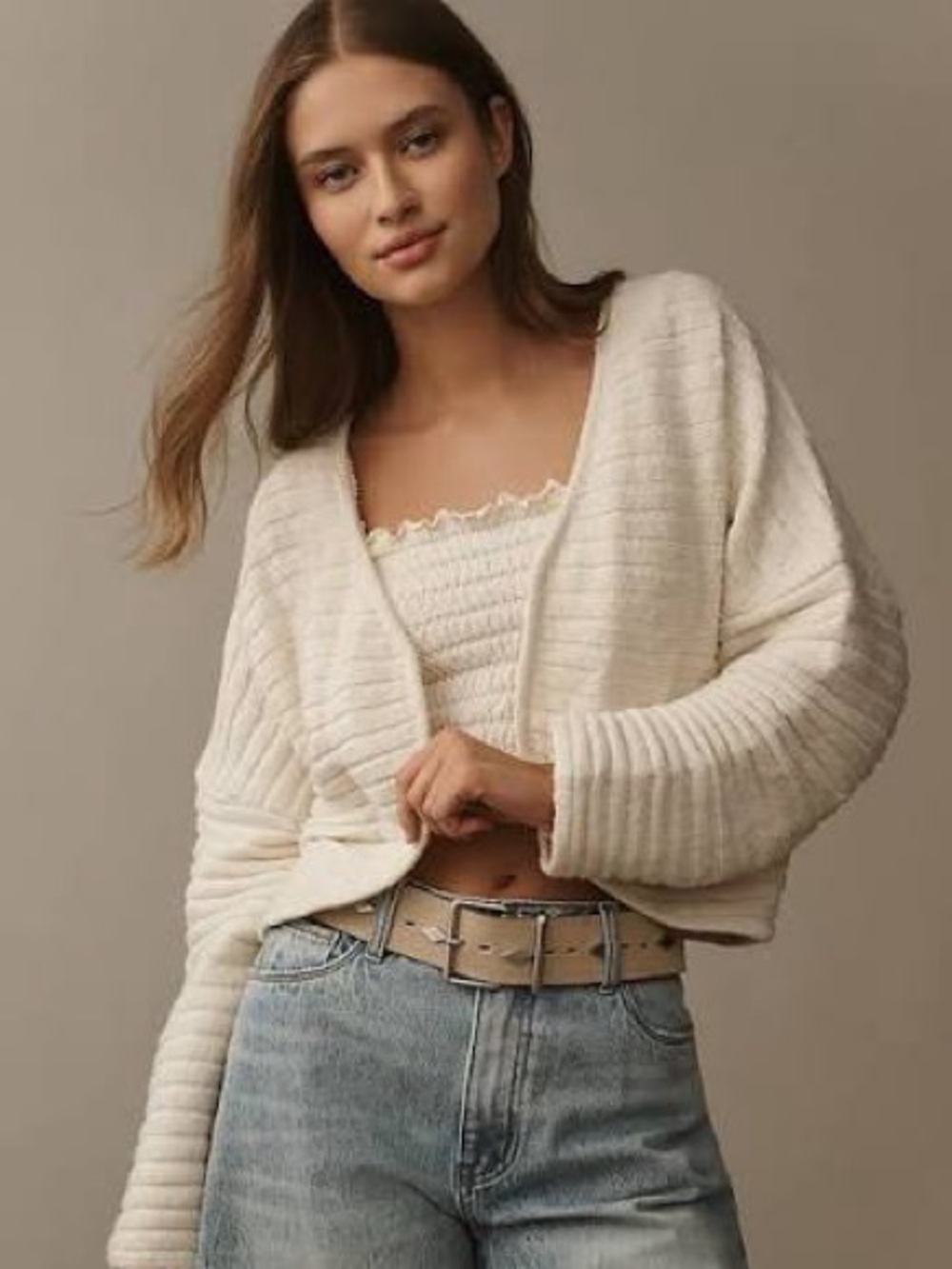 Anthropologie Ribbed Shrug